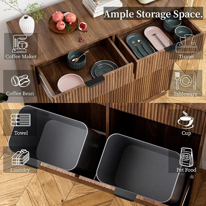 Double Tilt-Out Trash Cabinet, Laundry Hamper Cabinet - Image 4