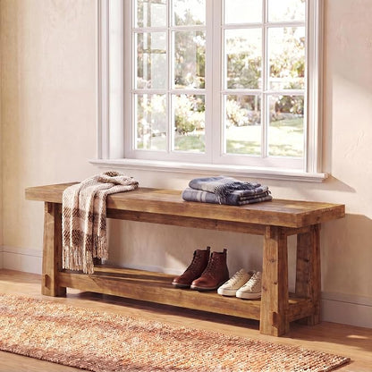 55'' Solid Wood Entryway Bench - Image 9