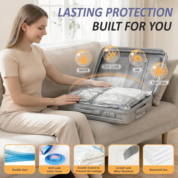 Cozy Essential Vacuum Storage Bags, 80% Compression Vacuum Seal Space Saver - Image 5