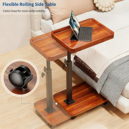 C Table End Table Adjustable Height, 360°Swivel TV Tray Table - Image 5