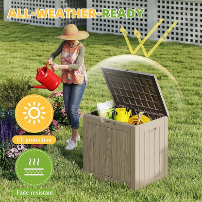 30 Gallon Waterproof Resin Deck Box, UV Resistant Outdoor Storage - Image 5