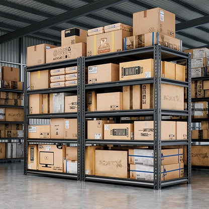72"H Storage Shelves heavy duty, 2200LBS Garage Shelving, 5 Tier Metal Shelving - Image 6