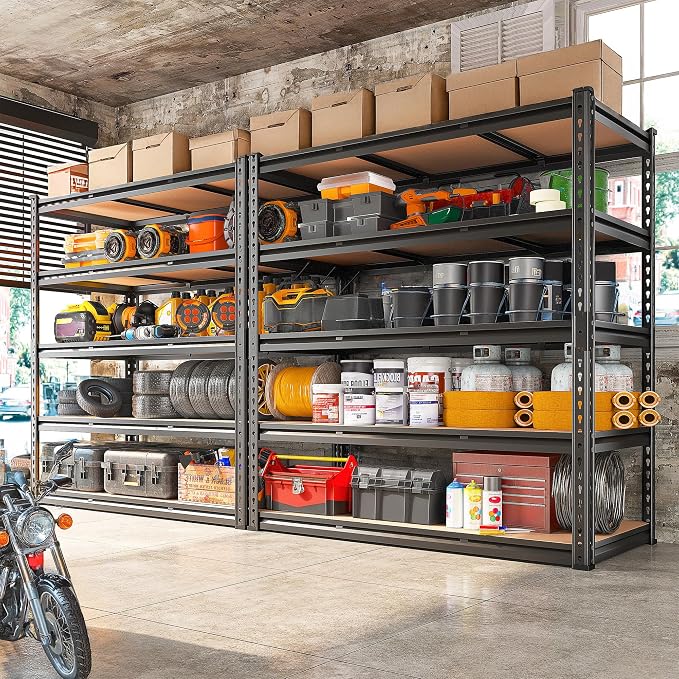 REIBII 48.2" W Garage Shelving, Storage Shelves Load 3000LBS, Adjustable Garage - Image 6