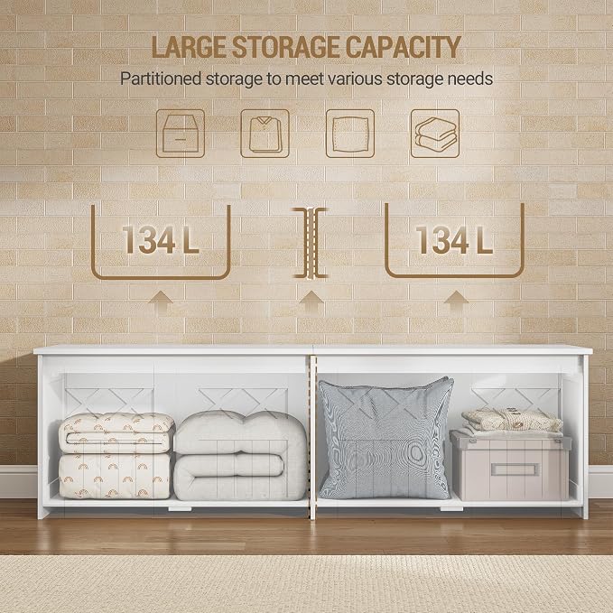 Hzuaneri 59" Storage Bench, Lift Top, 268L/70 Gal Large Storage Chest | | 330lb - Image 5