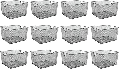 Ybm Home Household Wire Mesh Open Bin Shelf Storage Basket Organizer Black by YBMHome