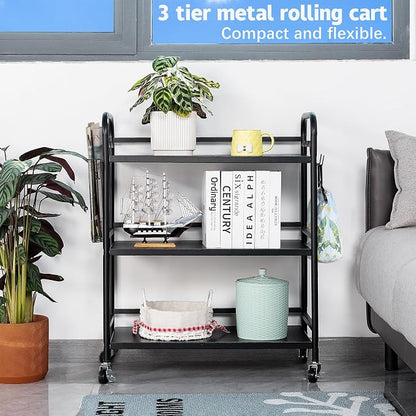 HDANI 3 Tier Metal Rolling Utility Cart, High Capacity Multi Purpose Heavy Duty - Image 3