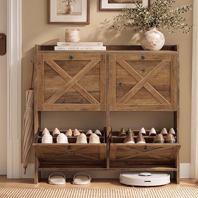 VASAGLE Shoe Storage Cabinet Organizer by VASAGLEbySONGMICSHOME
