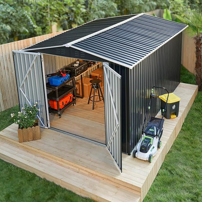 Polar Aurora 8 x 12 FT Outdoor Storage Shed, Metal Garden Shed by PolarAurora