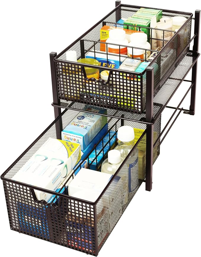 Deco Brothers Stackable Pull Out Cabinet Sliding Basket - Image 9