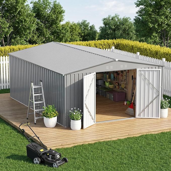 10 x 12 FT Outdoor Storage Shed, Heavy Duty Metal Shed by Unknown