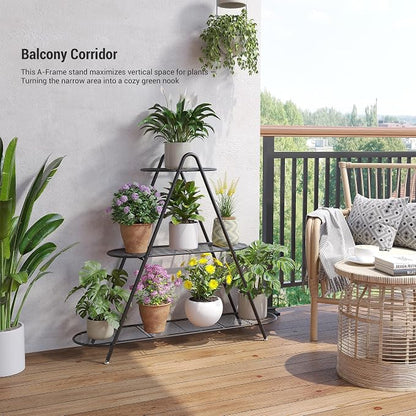 3-Tier Plant Stand Metal Plant Rack Shelf Heavy Duty Indoor Outdoor Shoe Shelf - Image 6