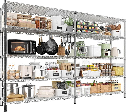 REIBII 70" W Wire Shelving Load 1500LBS, Metal Shelving 5-Tier Storage Shelves - Image 8