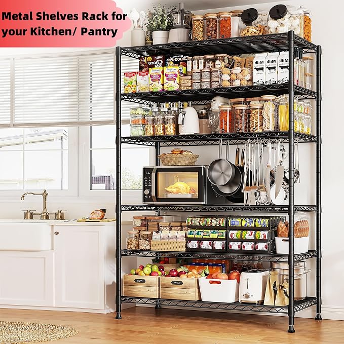 REIBII 6 Tier Wire Shelving, 1800LBS Storage Shelves Metal Shelves - Image 2