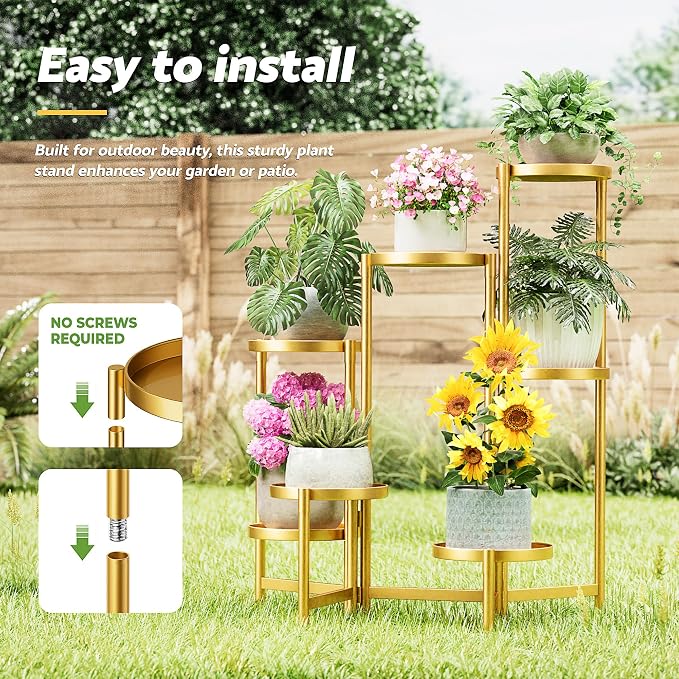Patio Plant Stand, 7 Tiered Plant Stand Indoor - Image 6