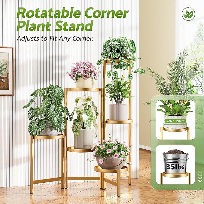 6 Tiered Plant Stand Indoor for Multiple Large Planter, Tall Heavy Duty - Image 4