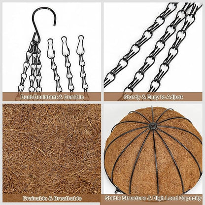 12 Inch Metal Hanging Basket - Image 3