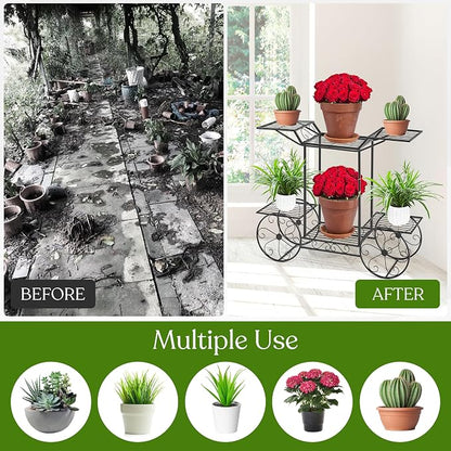 Sorbus® Garden Cart Stand & Flower Pot Plant Holder Display Rack, 6 Tiers - Image 5