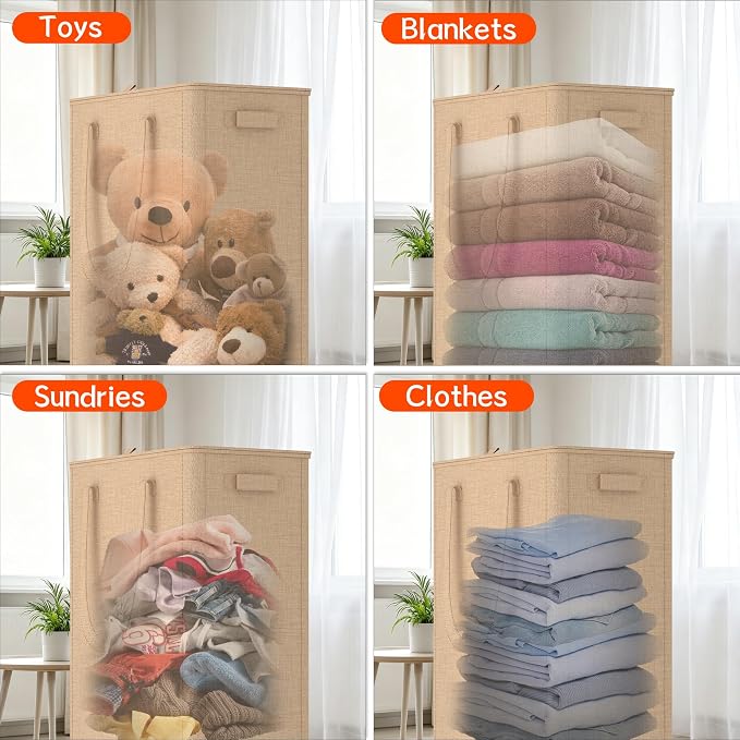 Slim Laundry Hamper with Wheels, 15 Gal Rolling Laundry Basket with lid and - Image 6