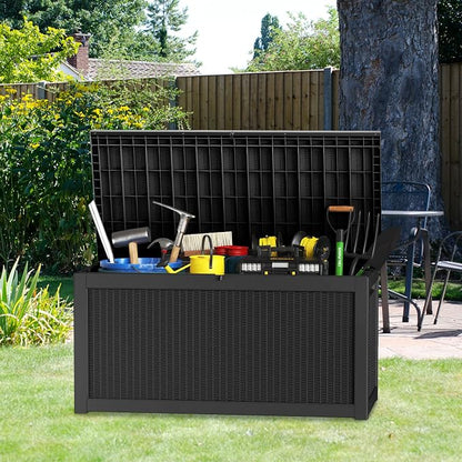 260 GallonOutdoor Storage Box, Resin Deck Boxes Waterproof, IndoorOutdoor Bin - Image 2