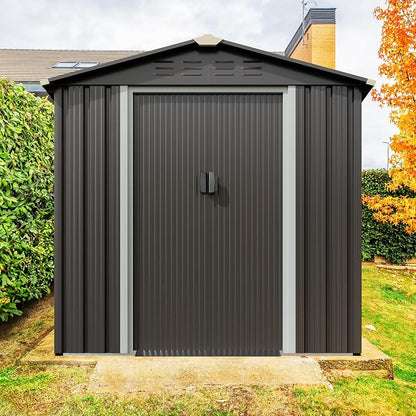 JYQAQA 6x4 FT Outdoor Storage Shed, Waterproof Metal Garden Sheds - Image 7