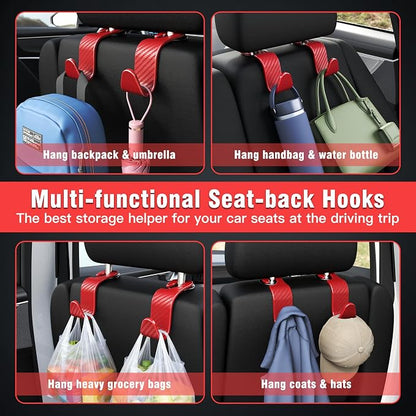 Amooca Car Seat Headrest Hook 4 Pack Hanger Universal Vehicle Car Storage - Image 4
