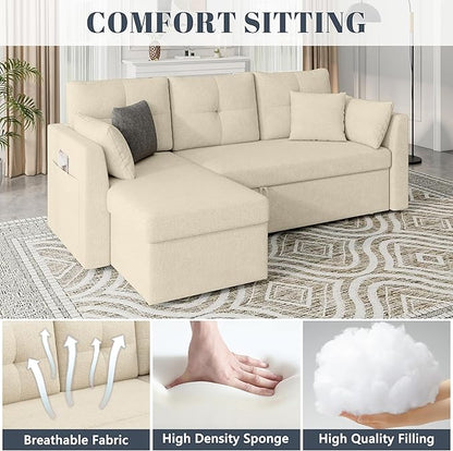 Huatean Home Sleeper Sofa Couch, 2 in 1 Pullout Couch Bed - Image 5