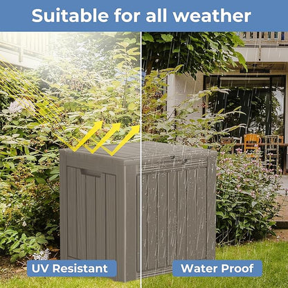 50 Gallon Outdoor Storage Box Waterproof Lockable Resin Deck Box Large - Image 4