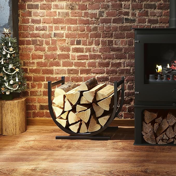 DOEWORKS Indoor Firewood Rack Decorative Wood Holder Fireside Log Rack - Image 4