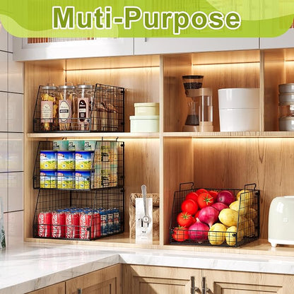 Jakyitvi 4 Pack XXL Stackable Wire Storage Basket, Extra Large Capacity Pantry - Image 6