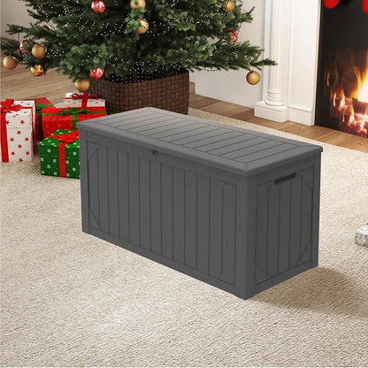 100 Gallon Outdoor Storage Box Waterproof, Resin Deck Box Storage Bin by Decksplore%E2%80%94BuiltforOutdoor