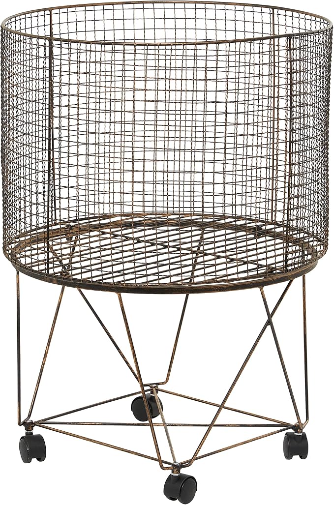 Deco 79 Metal Cylinder Storage Cart - Image 8