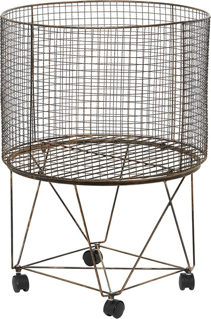 Deco 79 Metal Cylinder Storage Cart - Image 8