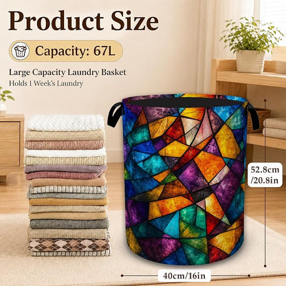 Stained Glass Mosaic Collapsible Laundry Hamper - Image 2