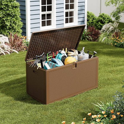 IDEALHOUSE 150 Gallon Resin Deck Box, Waterproof Outdoor Storage Box - Image 7