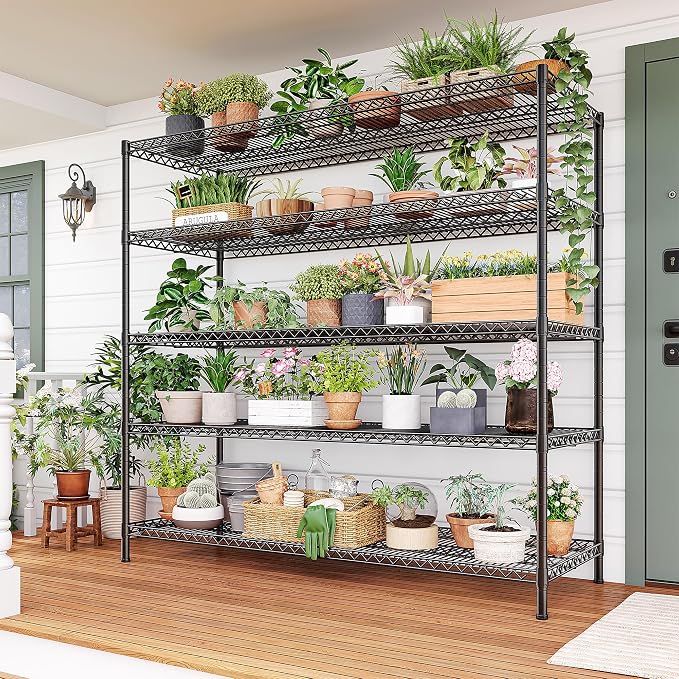 REIBII 55.5" W Storage Shelves 3200LBS Wire Shelving Unit 5 Tier Metal Shelving - Image 7