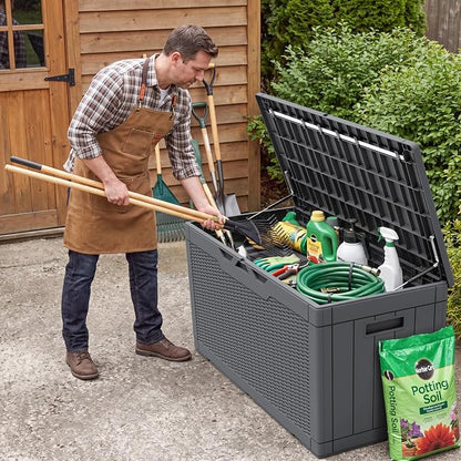 Flamaker Outdoor Storage Box 100 Gallon Waterproof Resin Deck Box Delivery Box - Image 7