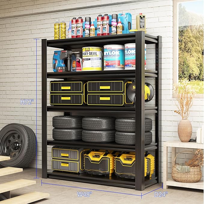 72" H Metal Storage Shelving, 3000LBS Heavy Duty Shelves Unit, Adjustable 5 - Image 2