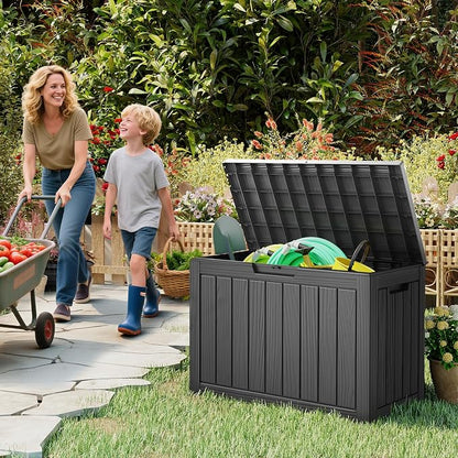 LubanNese Outdoor Storage Box, 50 Gallon Waterproof Resin Deck Box, Storage Bin - Image 3