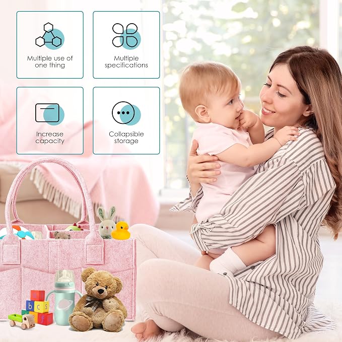 Cute Castle 2 Pack Diaper Caddy Organizer - Image 3