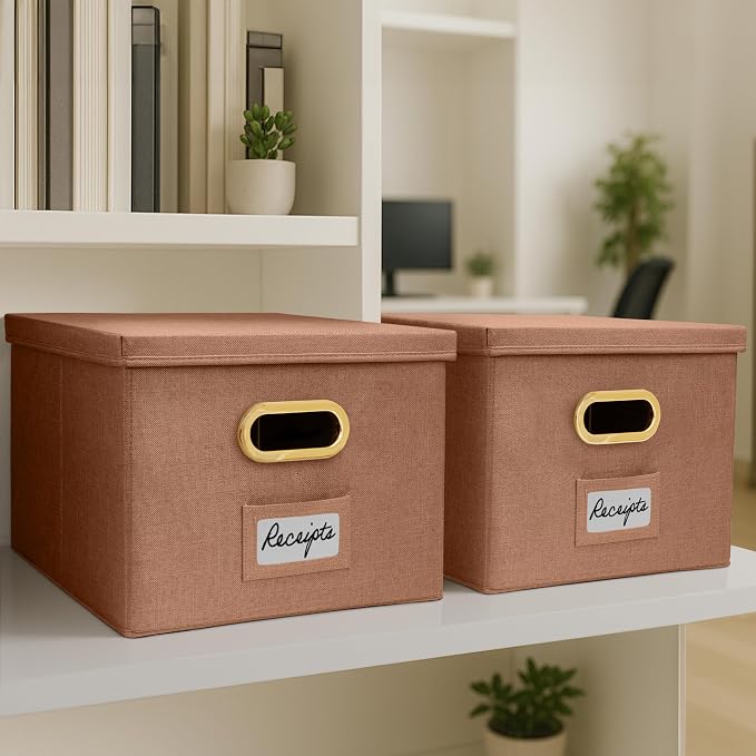 Decorative File Organizer Box Set of 2 - Image 9
