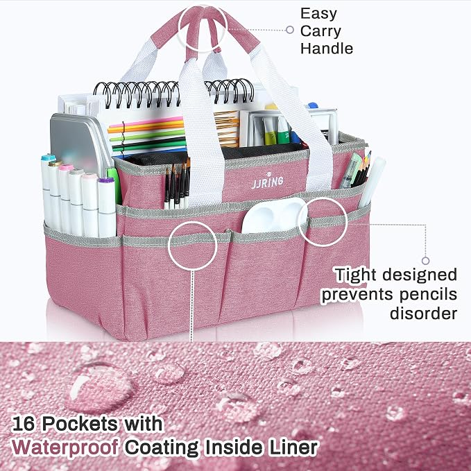 JJRING Craft Organizer Tote Bag, Art Storage Caddy - Image 4