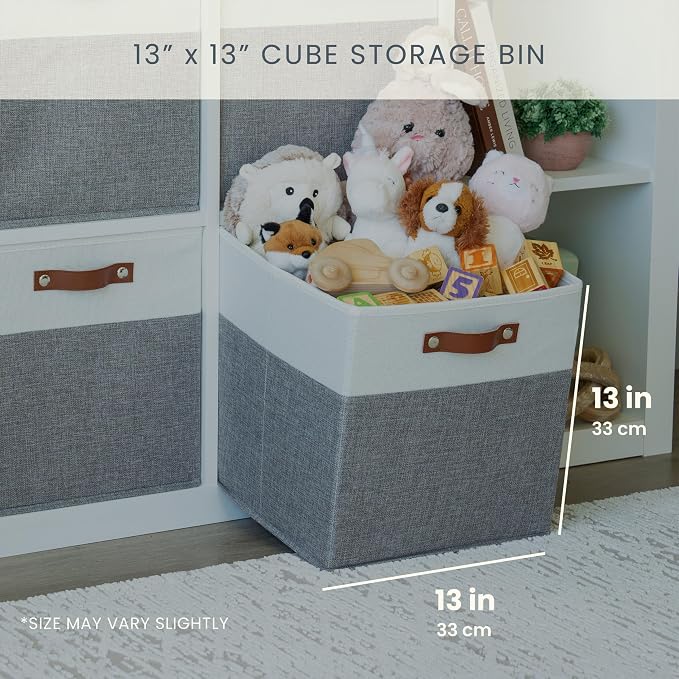 OrganiHaus 13" x 13" x 13" Cube Fabric Storage Bins Set of 4, Fabric Storage - Image 2
