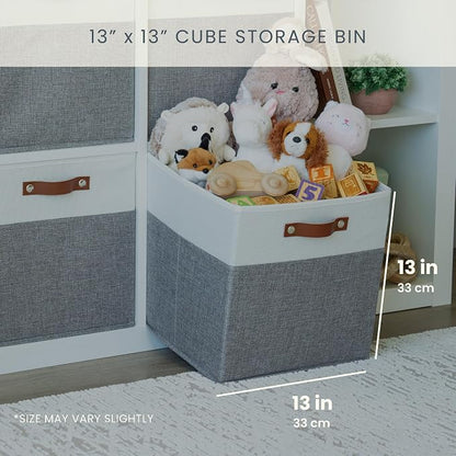OrganiHaus 13" x 13" x 13" Cube Fabric Storage Bins Set of 4, Fabric Storage - Image 2