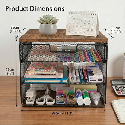 4-Tier Mesh Desk Organizer and Accessories - Image 6