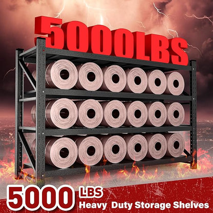 71.3" Wide Heavy Duty Garage Shelving Units, 5000LBS Deep Storage Shelves - Image 3