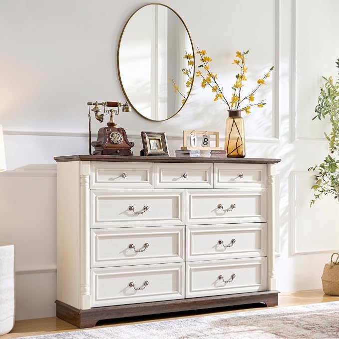 Farmhouse 9 Drawer Dressers for Bedroom, Big Dressers - Image 2