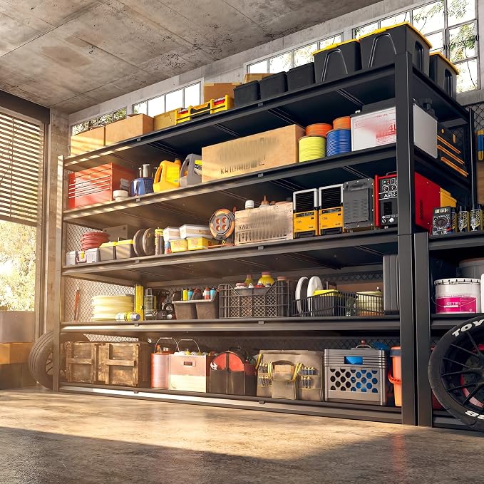 REIBII 60" W Garage Shelving Heavy Duty, 3000LBS Freestanding Metal Shelves by REIBII