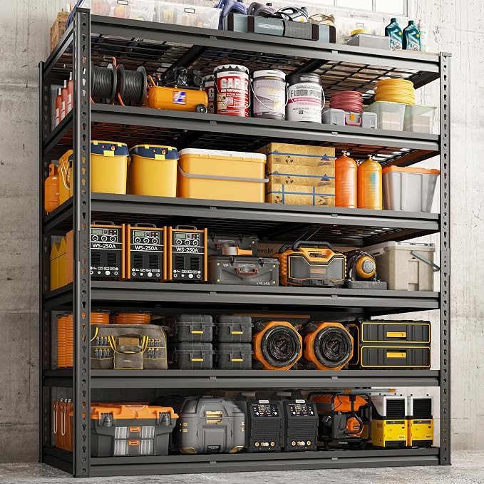 REIBII 3600LBS Garage Shelving 78" H Storage Shelves Heavy Duty 6-Tier by REIBII