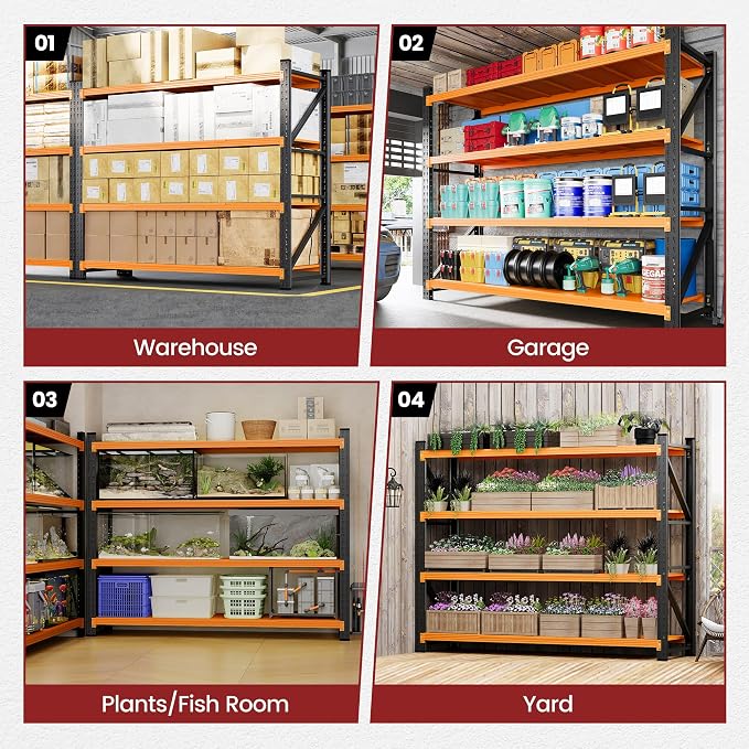 79" Wide Metal Garage Shelves, 7000LBS Storage Shelving Heavy Duty, Standing - Image 6