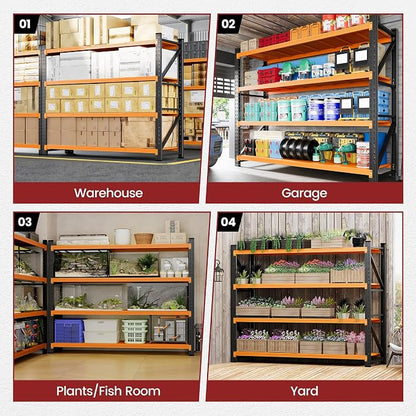 79" Wide Metal Garage Shelves, 7000LBS Storage Shelving Heavy Duty, Standing - Image 6